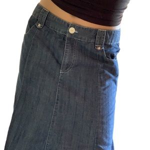 Maxi Jean Skirt With Embroidery